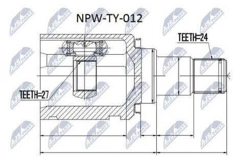 Внутренний шрус toyota raf 4 2 4 0006,4304028011 NTY NPW-TY-012