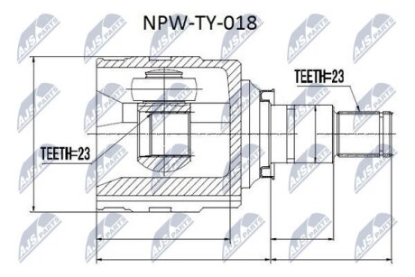Внутренний шрус toyota rav4 00 corolla 4wd ae95,4340312050 NTY NPWTY018