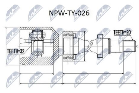 Toyota avensis ct220 шарнир равных угловых скоростей правый тойота авенсис ct220 на TOYOTA NTY NPWTY026