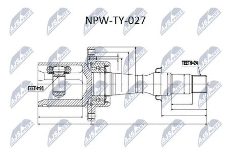 Шарнирный комплект, приводной вал на TOYOTA NTY NPWTY027