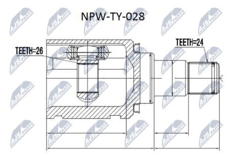 Toyota avensis cdt250 шарнир равных угловых скоростей левый тойота авенсис cdt250 на TOYOTA NTY NPW-TY-028