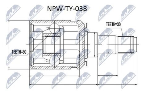 Внутренний шрус toyota landcruiser uzj100 4/7 98-05,43403-60010 NTY NPW-TY-038