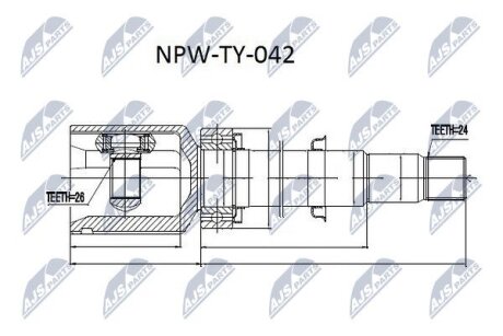 Внутренний шрус Toyota avensis adt250 2.0d4d 0310.2008,4303005210 NTY NPWTY042