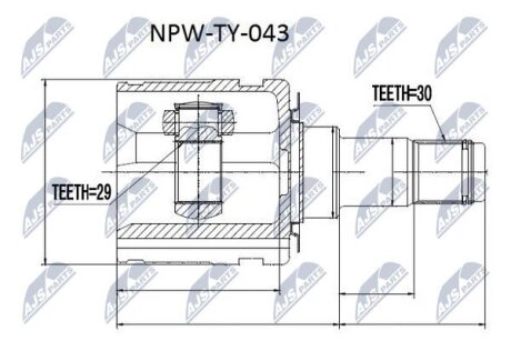 Внутренний шрус Toyota hilux ggn25 3.0d4d 0511>,430400k010 NTY NPW-TY-043