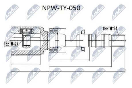 Toyota rav-4 ala30 шарнир равных угловых скоростей правый тойота рав-4 ala30 на TOYOTA NTY NPWTY050