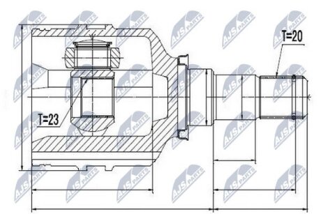Внутренний шрус Toyota avensis t25 1.8 0308 do półosi npwty060,4342005240 NTY NPWTY059