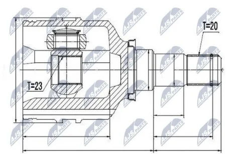 Внутренний шрус Toyota avensis t25 1.8 0308 do półosi npwty060,4342005240 NTY NPWTY059
