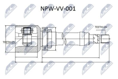 Volvo 850 шарнир равных угловых скоростей правый вольво 850 на VOLVO NTY NPW-VV-001