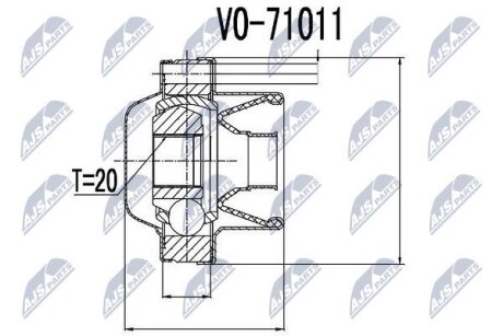 Volvo s70/v70/xc70 шарнир равных угловых скоростей вольво s70/v70/xc70 NTY NPWVV006