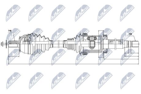 Volvo s60ii/v60 полуось правая вольво s60ii/v60 NTY NPWVV026