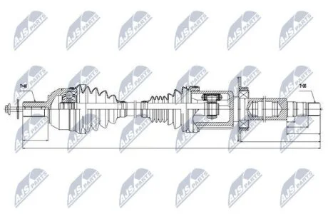 Volvo s60ii/v60 полуось правая вольво s60ii/v60 NTY NPWVV032