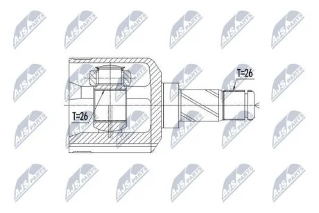 Volvo 2.4awd шарнир равных угловых скоростей левый вольво 2.4awd NTY NPWVV069
