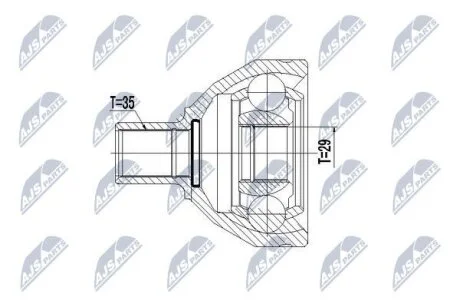 Volvo xc90 шарнир равных угловых скоростей левый вольво xc90 NTY NPWVV073