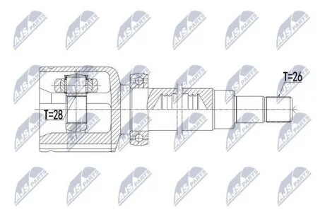 ШАРНІР РІВНИХ КУТОВИХ ШВИДКОСТЕЙ NTY NPWVV108