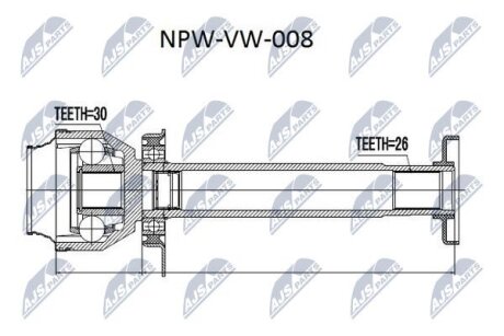 Vw t5 шарнир равных угловых скоростей правый фольксваген т5 на VW NTY NPW-VW-008