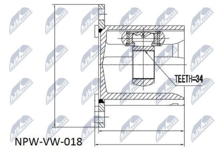 ШАРНІР РІВНИХ КУТОВИХ ШВИДКОСТЕЙ | VW -DSG GEAR BOX- PASSAT, GOLF, TOURAN, CADDY, AUDI A3/A4, SKODA OCTAVIA NTY NPW-VW-018