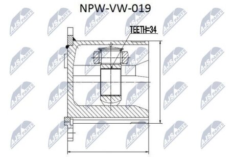 ШРКШ внутр. прав. VW Sharan/Ford Galaxy 1.8TDI/2.0 16V/2.8 VR6 96- NTY NPWVW019