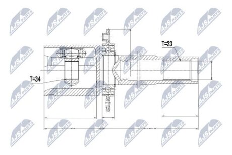 Vw touran шарнир равных угловых скоростей правый фольксваген тоурен NTY NPWVW026