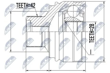 Audi a4/a5 шарнир равных угловых скоростей ауди a4/a5 на AUDI NTY NPZ-AU-054