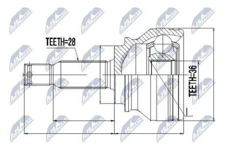 Dodge caliber шарнир равных угловых скоростей додж калибер на DODGE,JEEP NTY NPZ-CH-003