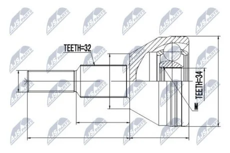 Chrysler pacifica 4.0 шарнир равных угловых скоростей крайслер пасифика 4.0 NTY NPZCH007