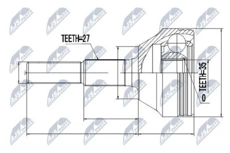 Jeep cherokee шарнир равных угловых скоростей додж калибер 1.8 на JEEP NTY NPZCH011