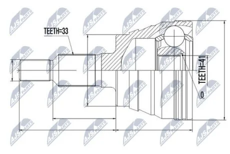 Наружный шрус hummer h2 6.0 6.2 02, NTY NPZ-CH-023