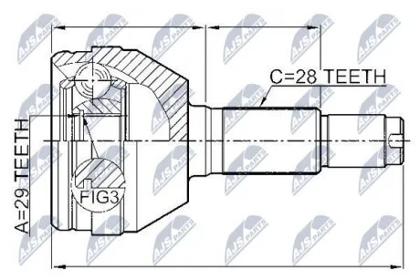 Pica шарнир равных угловых скоростей шевроле еванда/епика на Chevrolet,Daewoo NTY NPZDW010