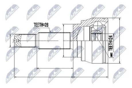 Ssangyong rexton шарнир равных угловых скоростей сенджион рекстон на SSANGYONG NTY NPZDW025