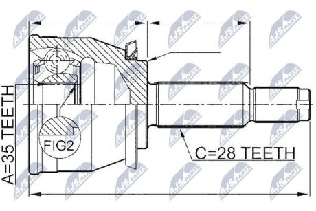 Ssangyong rexton шарнир равных угловых скоростей сенджион рекстон NTY NPZ-DW-026