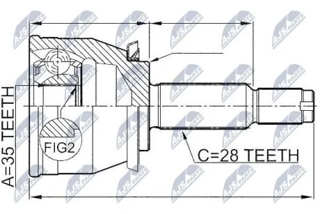 Ssangyong rexton шарнир равных угловых скоростей сенджион рекстон NTY NPZ-DW-026