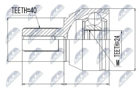 ШАРНІР РІВНИХ КУТОВИХ ШВИДКОСТЕЙ NTY NPZFR021
