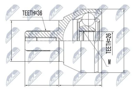 Ford focus ii шарнир равных угловых скоростей форд фокус іі на FORD NTY NPZ-FR-027