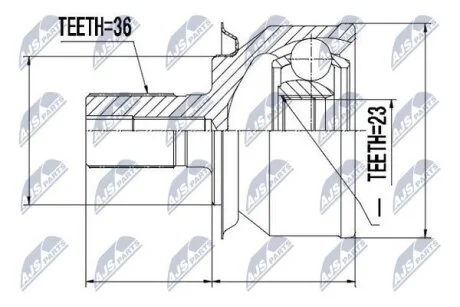 Шарнирный комплект, приводной вал на Ford,Volvo NTY NPZFR031