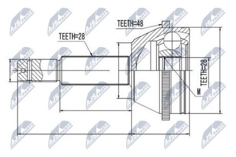 Шарнирный комплект, приводной вал на FORD NTY NPZ-FR-038