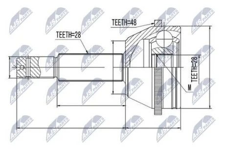Шарнирный комплект, приводной вал на FORD NTY NPZ-FR-038