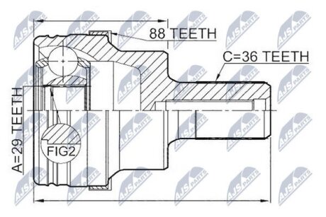 Шарнирный комплект, приводной вал на FORD,VOLVO NTY NPZFR046