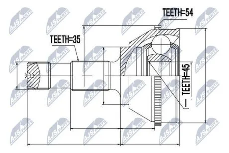 Citroen jumper шарнир равных угловых скоростей ситроен джампер на CITROEN,FIAT,PEUGEOT NTY NPZFT008