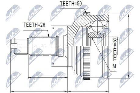 Шарнирный комплект, приводной вал на HONDA NTY NPZHD022