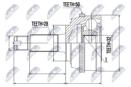 Honda accord ce/cf шарнир равных угловых скоростей хонда аккорд ce/cf на HONDA,ROVER NTY NPZHD032