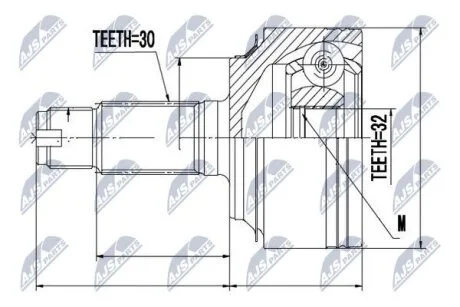 Honda accord cu2 шарнир равных угловых скоростей хонда аккорд cu2 на HONDA NTY NPZHD058