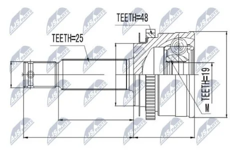 Hyundai getz шрус хюндай геть 46500-1c060 NTY NPZ-HY-502
