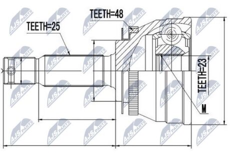 Hyundai accent шарнир равных угловых скоростей хюндай аксент на HYUNDAI NTY NPZHY503