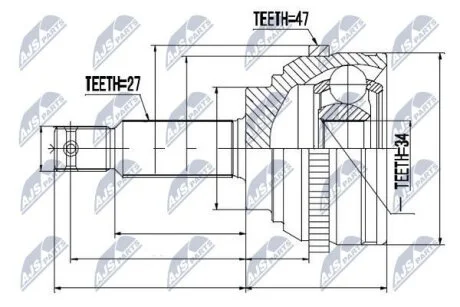 Шарнирный комплект, приводной вал на HYUNDAI,KIA NTY NPZHY509