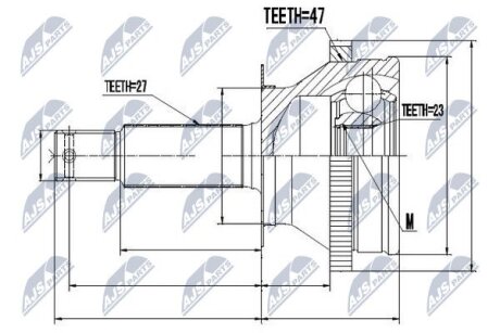 Hyundai sonata ef шарнир равных угловых скоростей хюндай соната еф NTY NPZ-HY-530