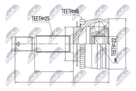 Hyundai accent mc шарнир равных угловых скоростей хюндай акцент mc NTY NPZ-HY-544