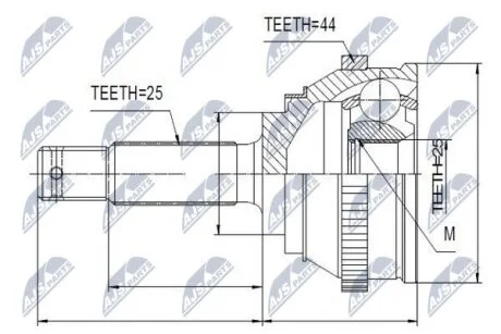 Hyundai elantra шарнир равных угловых скоростей хюндай елантра NTY NPZHY545