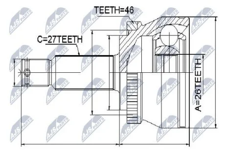 Kia ceed шарнир равных угловых скоростей киа сид на HYUNDAI,KIA NTY NPZKA307