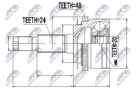 Kia picanto шарнир равных угловых скоростей киа пиканто на HYUNDAI,KIA NTY NPZ-KA-311