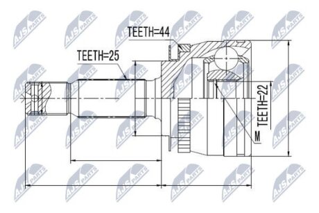 Шарнирный комплект, приводной вал на Kia NTY NPZ-KA-312